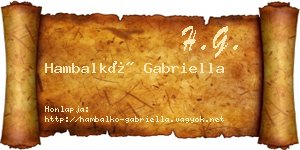 Hambalkó Gabriella névjegykártya
