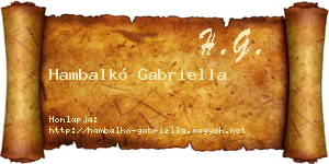 Hambalkó Gabriella névjegykártya